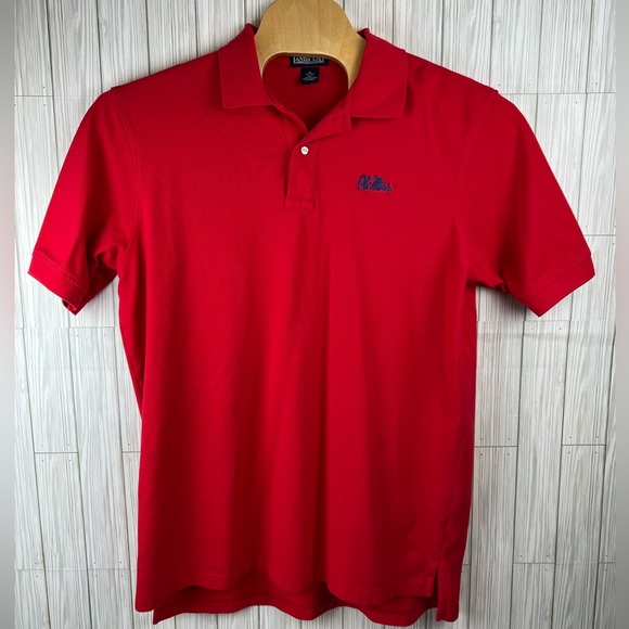 Lands’ End Men’s Ole Miss‎ Red Short Sleeve Polo Shirt Size XL (46-48) - Picture 1 of 6
